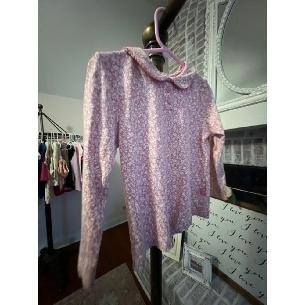 jojo maman Bebe pink floral shirt size 2
